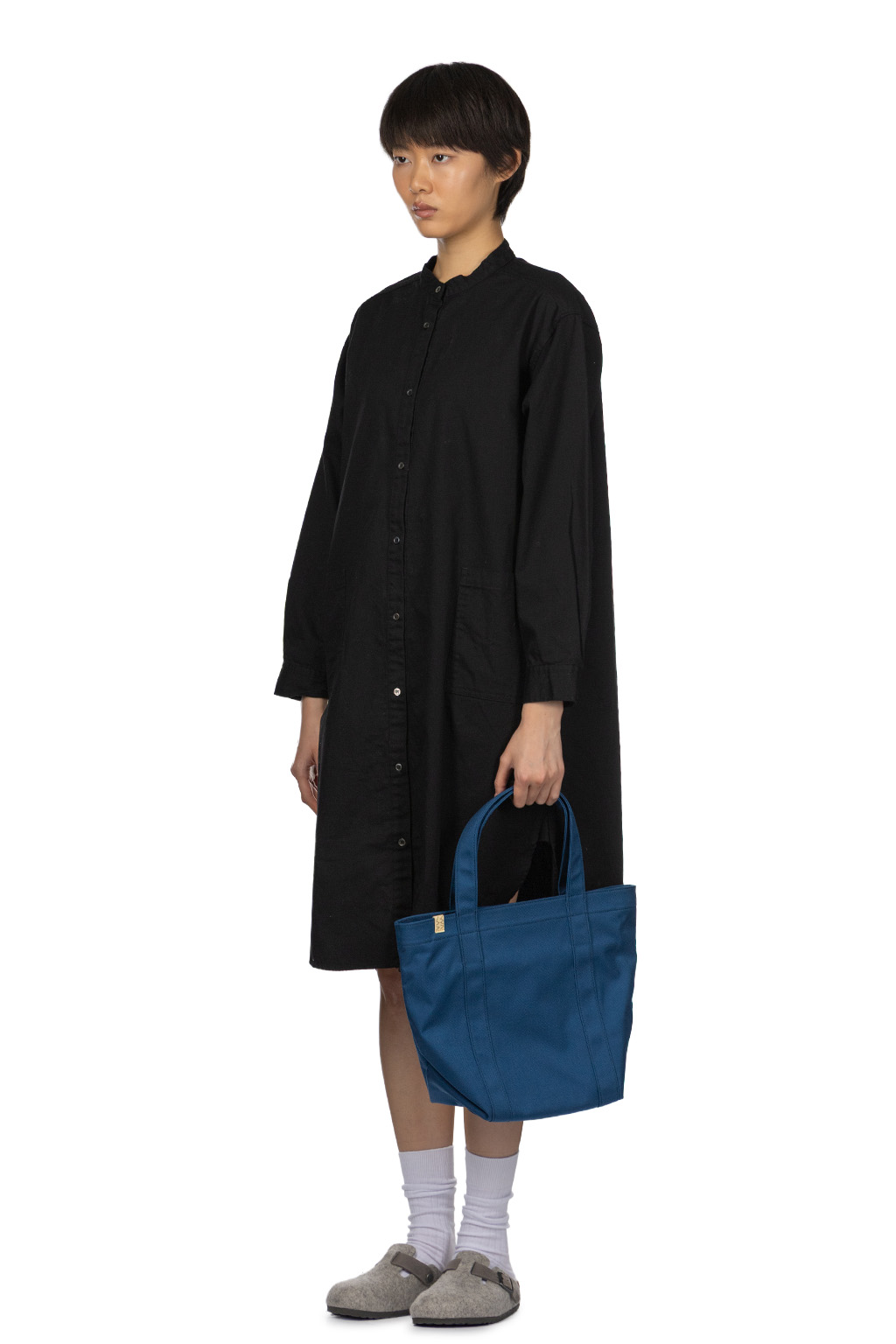 Nachukara - Oxford Washed Band Collar Dress